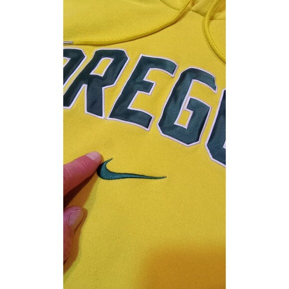 VINTAGE Oregon Ducks Nike Hoodie Large Adult Swoosh Fleece Spell Out Sweatshirt - Picture 5 of 16